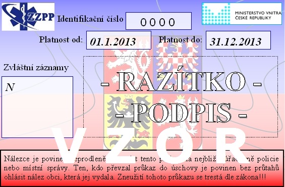 Průkaz člena ZZPP - zadní strana